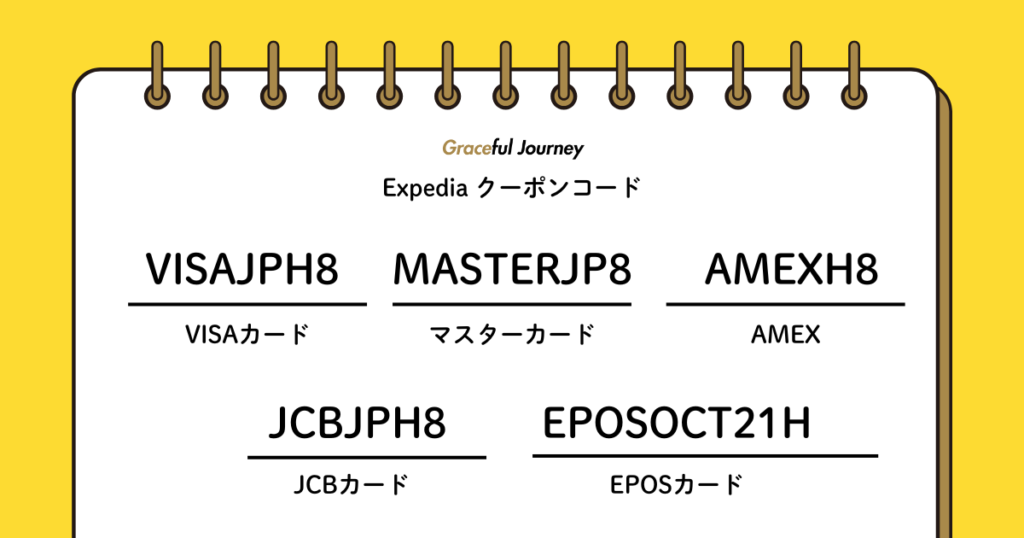 Expediaクレカ決済専用クーポンコード